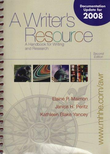 Examination Copy a Writer's Resource a Handbook for Writing and Research Second Edition