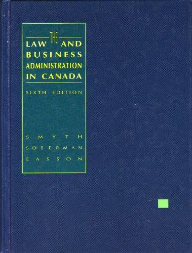 The Law and Business Administration in Canada