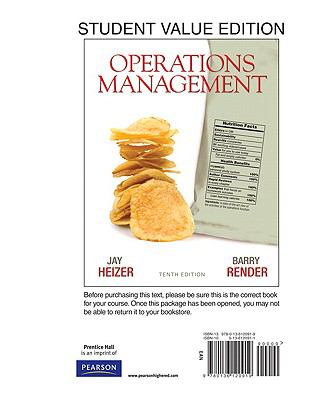 Student Value Edition for Operations Management (10th Edition)