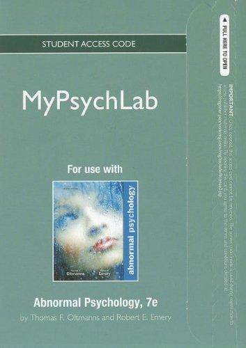 NEW MyPsychLab -- Standalone Access Card -- for Abnormal Psychology (7th Edition) (Mypsychlab (Access Codes))