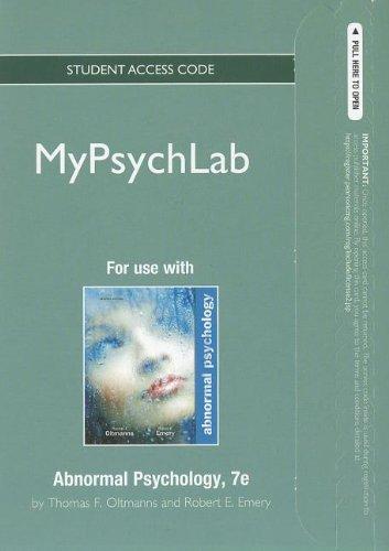 NEW MyPsychLab -- Standalone Access Card -- for Abnormal Psychology  (7th Edition) (Mypsychlab (Access Codes))