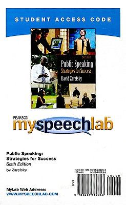 MySpeechLab Student Access Code Card for Public Speaking (standalone) (6th Edition)