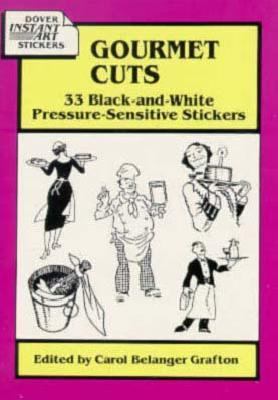 Gourmet Cuts 33 Black-And-White Pressure-Sensitive Stickers