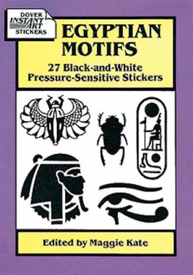 Egyptian Motifs 27 Black-And-White Pressure-Sensitive Stickers