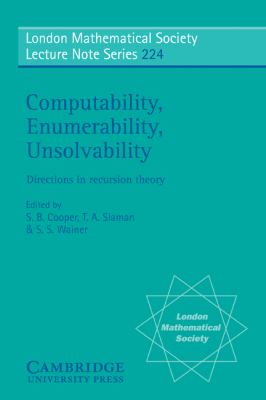 Computability, Enumerability, Unsolvability Directions in Recursion Theory