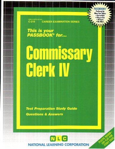 Commissary Clerk IV(Passbooks)