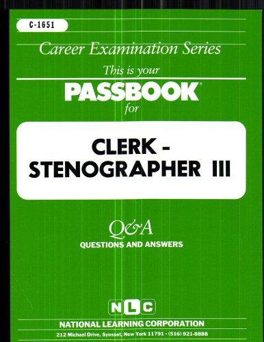 Clerk-Stenographer III(Passbooks)