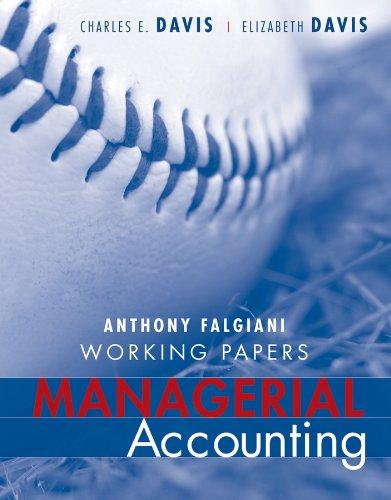 Managerial Accounting, Working Papers