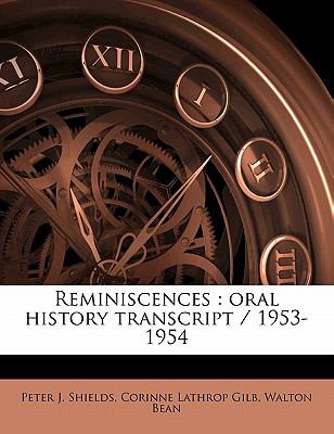 Reminiscences : Oral history Transcript / 1953-1954