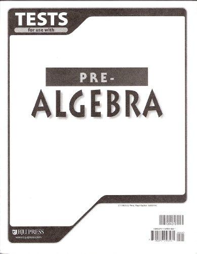 Pre-Algebra Tests, Grade 8 (Bob Jones)