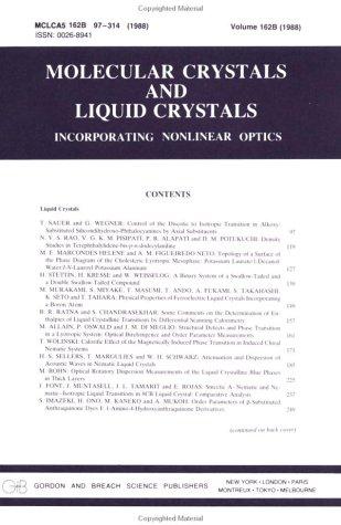 Critical Phenomena Liquid Crys (Molecular crystals & liquid crystals incorporating nonlinear optics)