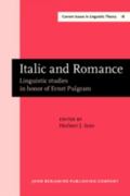 Italic and Romance Linguistic Studies in Honor of Ernst Pulgram